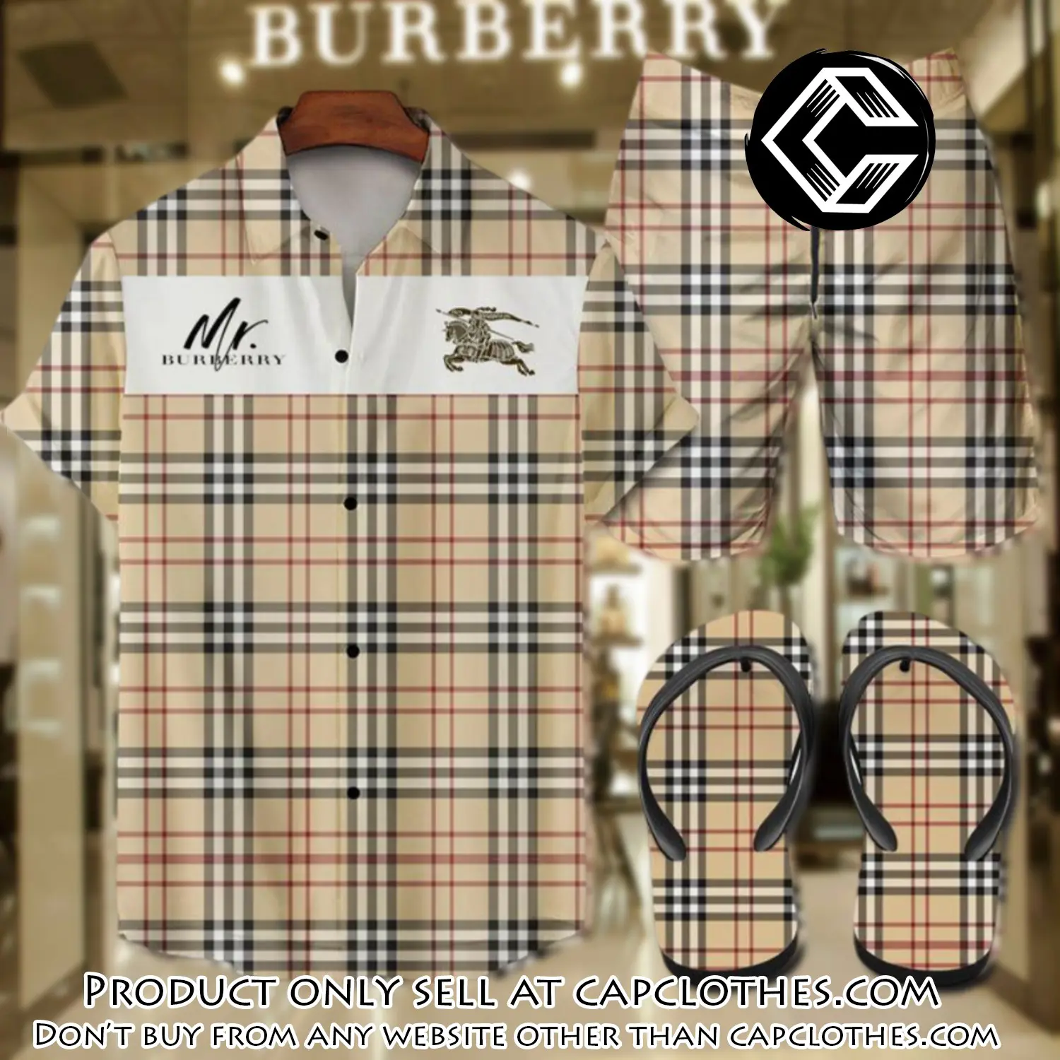Burberry flip flops and combo hawaii shirt shorts luxury brand summer outfit hsf218 cc5808095